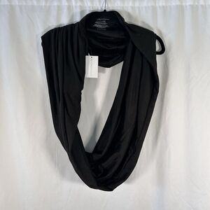 New Beyond Yoga Pocket Infinity Scarf Women's One Size Black Zip Pocket Wrap